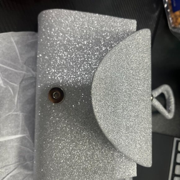 Neiman Marcus Glitter Sequin Evening Top-Handle Purse - Picture 5 of 6